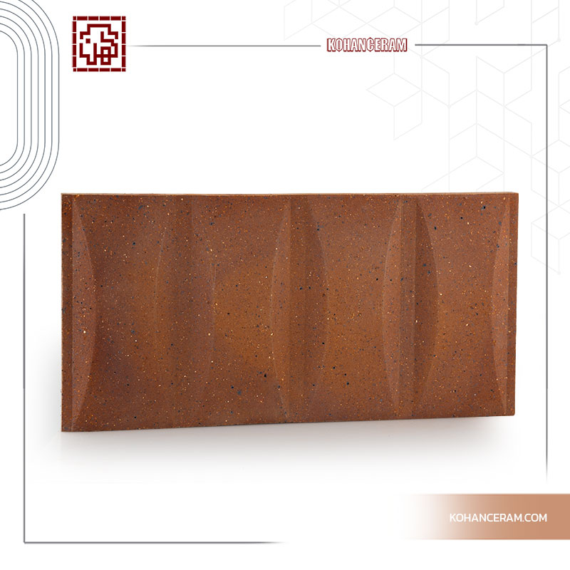 285 آجر دیواره سمیرم کد4 طرح محدب سایز 2/7×40×20 - تصویر 1